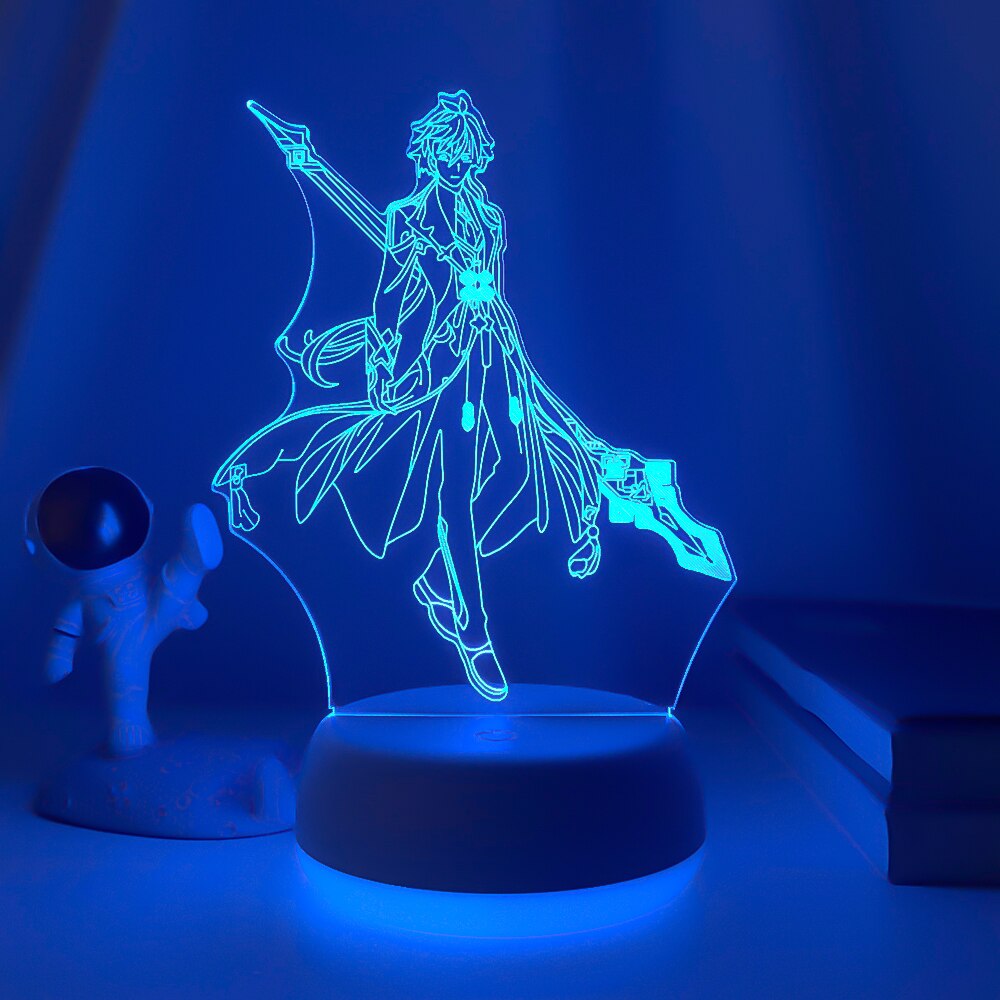 New Genshin Impact Night Light 3D Illusion Lamps Hutao Hot Game Light for Bedroom Decor LED Lights Atmosphere Bedside Kids Gifts