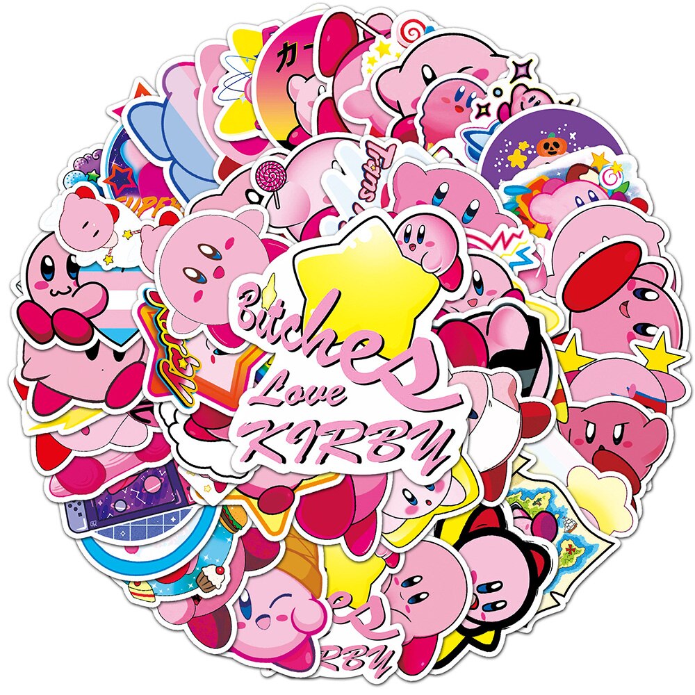 10/30/50pcs Kawaii Kirby: Right Back At Ya! Stickers for Kids Waterproof Cute Cartoon Decals Decorative Luggage Suitcase Laptop