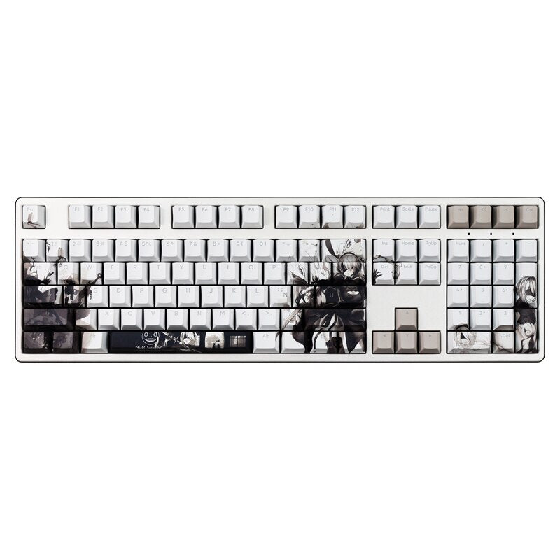 108 Keys PBT Dye Subbed Keycaps Cartoon Anime Gaming Key Caps NieR 2B Backlit Keycap For ANSI Layout