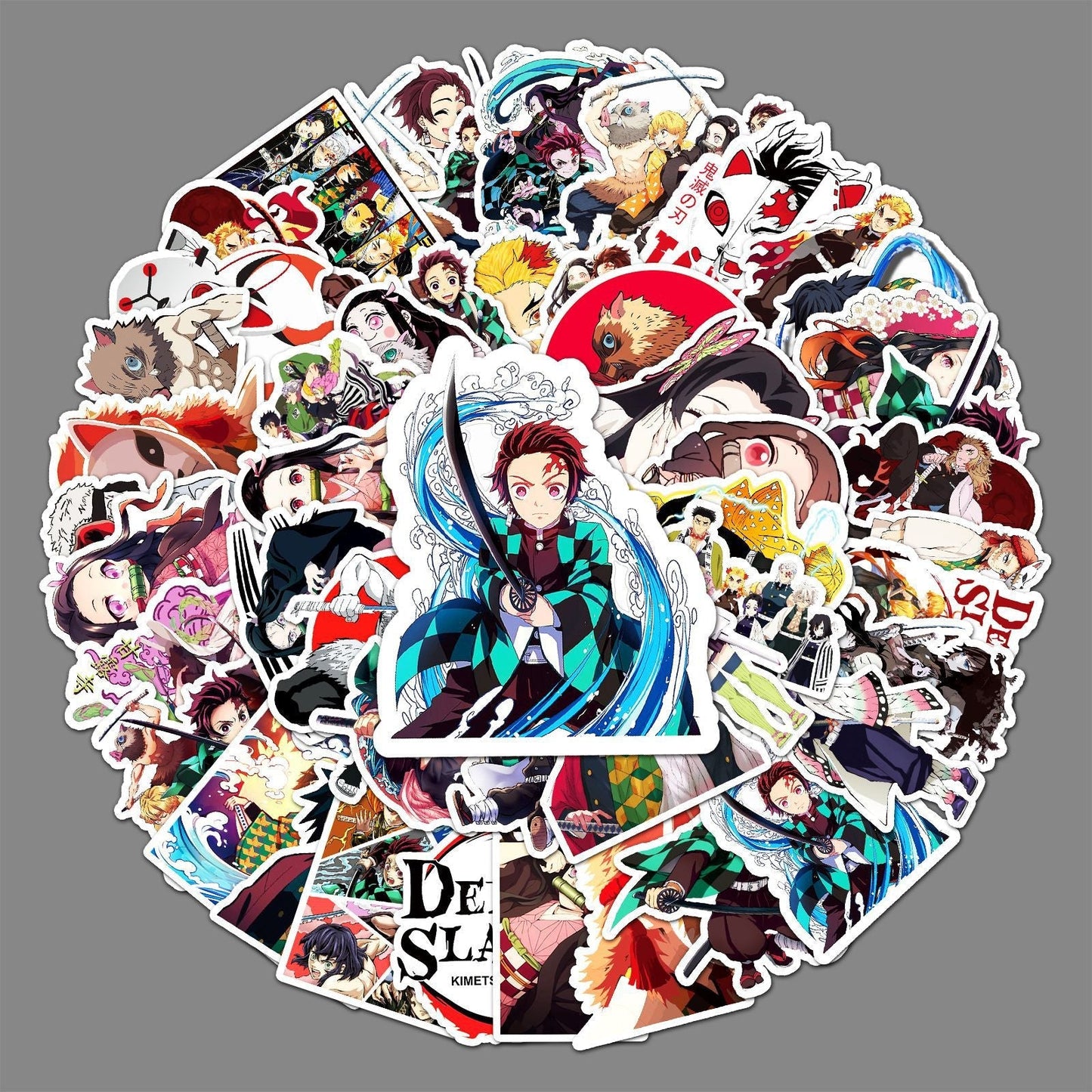 50PCS Demon Slayer Sticker Graffiti For Laptop Luggage Bicycle Skateboard Cartoon Waterproof Decal Anime Stickers Toys Gift