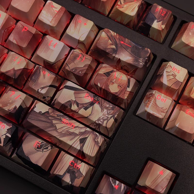 1 Set Arknights Nearl Keycap PBT Dye Subbed Backlit Keycaps Cartoon Anime Game Key Caps For 61 87 104 108 Layout Cherry Profile