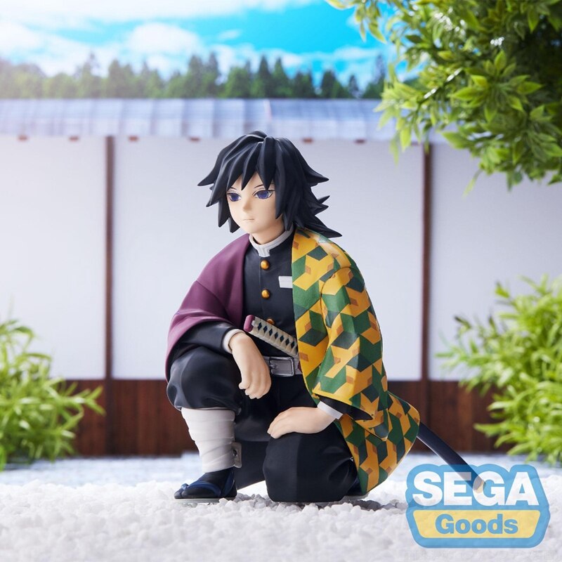 Demon Slayer Figure Rengoku Kyoujurou Tomioka Giyuu PVC Action Figuine Doll Toys Column He Meeting Pressed Kneeling Ornament