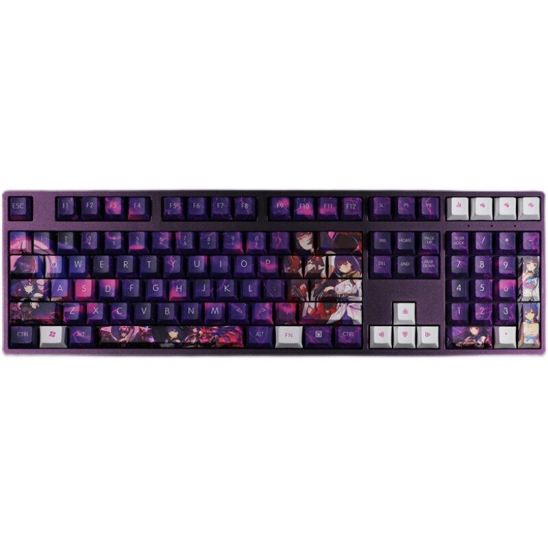 108 Keys/set PBT Dye Subbed Keycaps Cartoon Anime Gaming Key Caps Cherry Profile Keycap For Honkai Impact 3 Raiden Mei