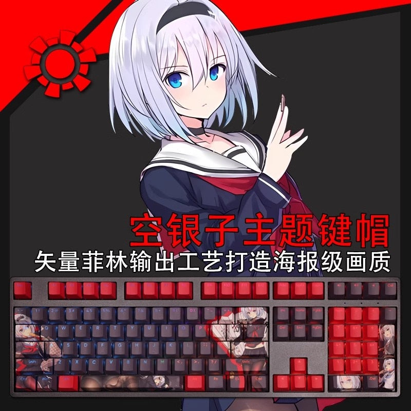 108 Keys/set Ryuuou No Oshigoto Sora Ginko Keycap PBT Backlit Keycaps Cartoon Anime Gaming Key Caps For ANSI 61 87 104 108