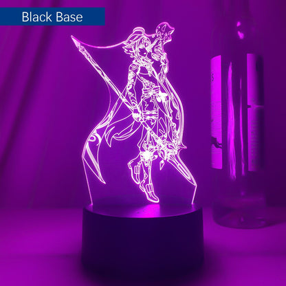 Genshin Impact Night Light 3D Illusion Anime Lamp for Bedroom Decor LED Light Atmosphere Bedside Night Lamps Genshin Kids Gift