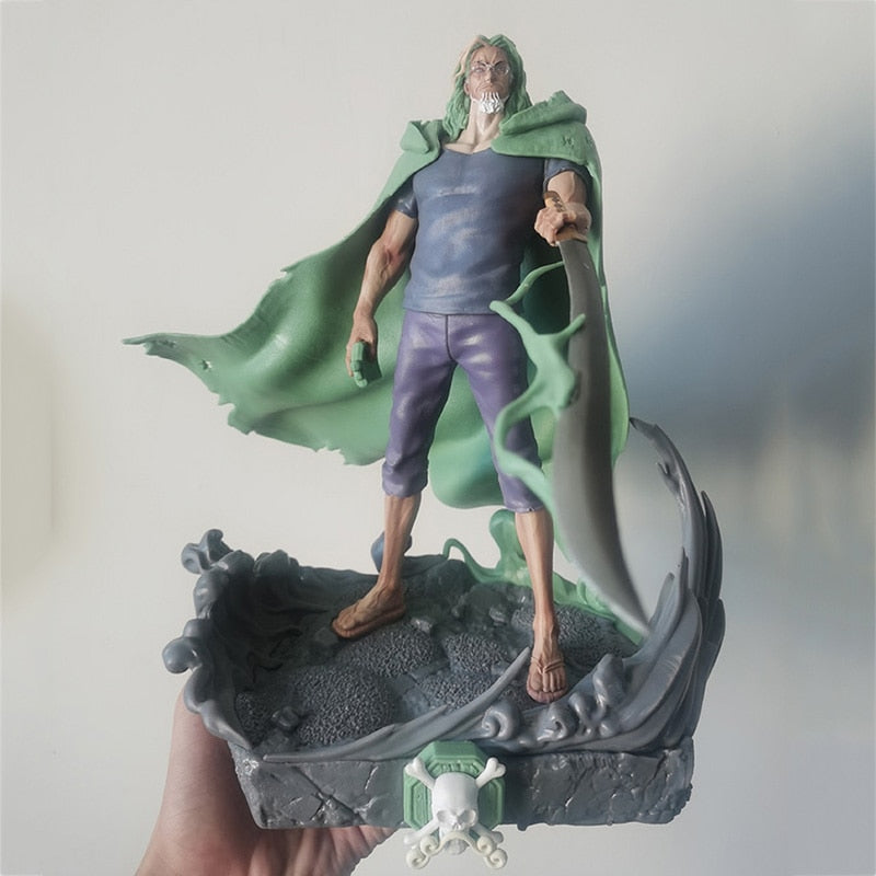 28cm Anime One Piece Figure GK Silvers Rayleigh Action Figure The Grandline Men Luffy Master Silvers Rayleigh PVC Model Toy Gift