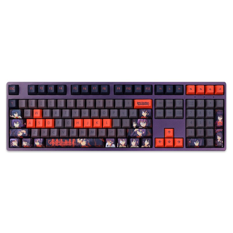 1 Set PBT Dye Subbed Keycaps Two Dimensional Anime Key Caps Cherry Profile Keycap For Chunibyo Other Delusions Takanashi Rikka