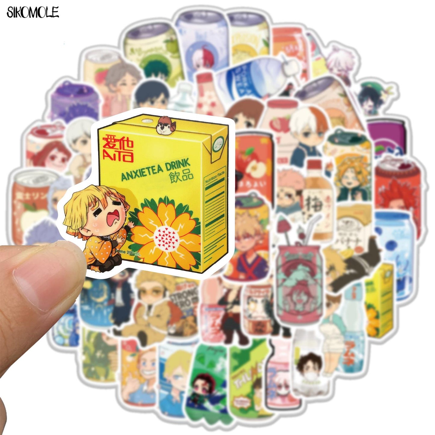 10/30/50PCS Mix Anime Drinks Characters Stickers Cartoon Beverage Bottle DIY Toy Guitar Motor Luggage Decals Graffiti Sticker F5