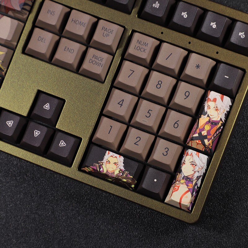 108 Keys/set 5 Sides PBT Dye Subbed Keycaps Cartoon Anime Gaming Key Caps Cherry Profile Keycap For Genshin Impact Arataki Itto