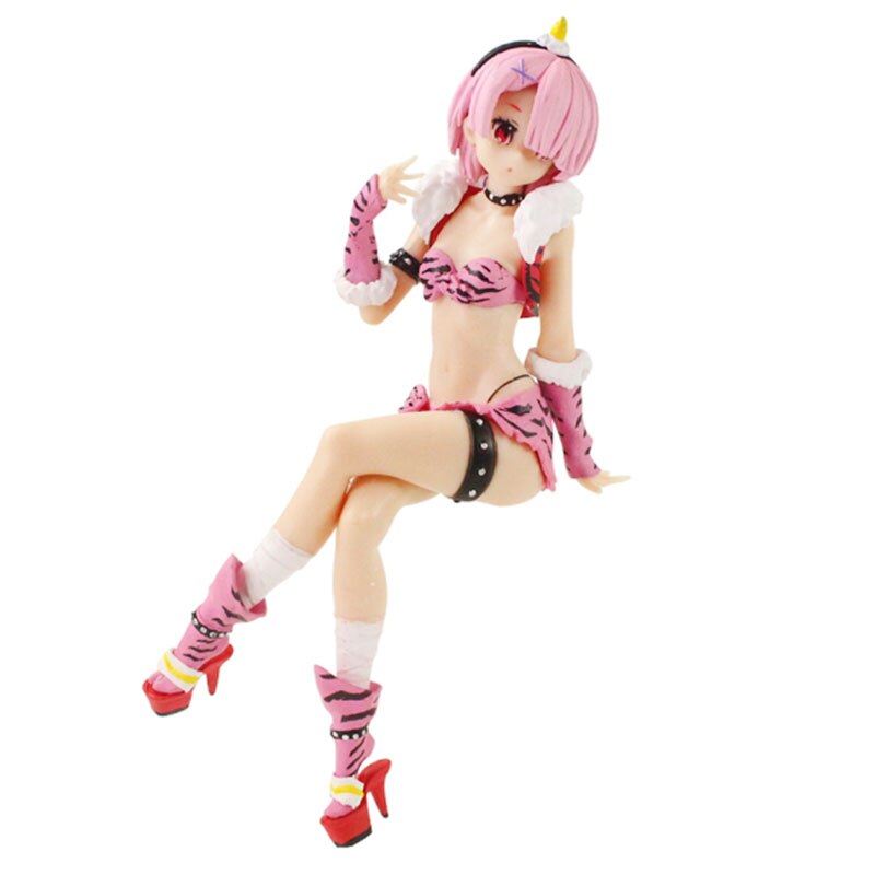 16CM Rem Ram Figure Anime RE: Zero-Starting Life in Another World Sexy Leopard Print Clothes Model Dolls Toy Girls Gift Collect