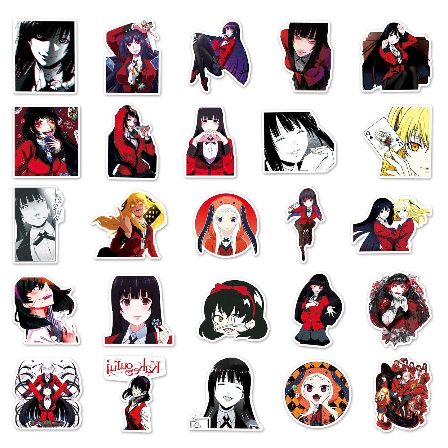 10/30/50PCS Anime KAKEGURUI Jabami Yumeko Stickers Cartoon  Classic Toy Decoration Phone Skateboard Guitar Car DIY Funny Decals