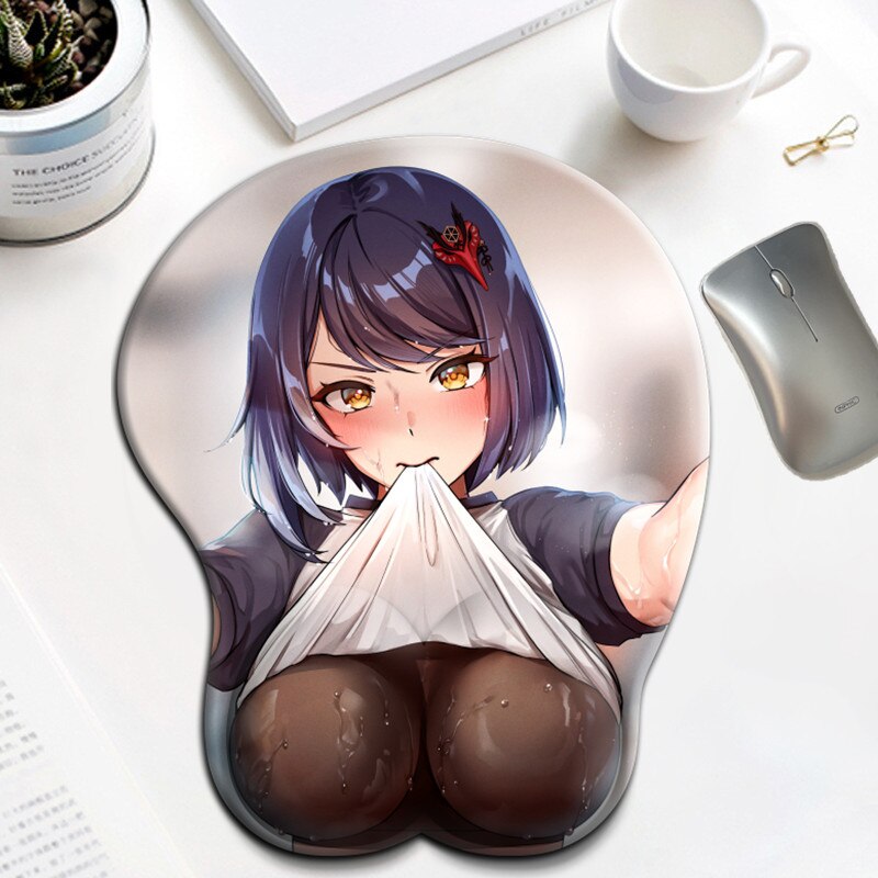 Genshin Impact Kujou Sara Wrist Rest Silicone Gel Mat Boobs Mousepad3D Oppai Mouse Pad Big Sexy Gamer Anime Cute