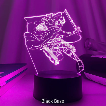 Newest Acrylic 3d Lamp Levi Ackerman Attack on Titan for Home Room Decor Light Child Gift Levi Ackerman LED Night Light Anime