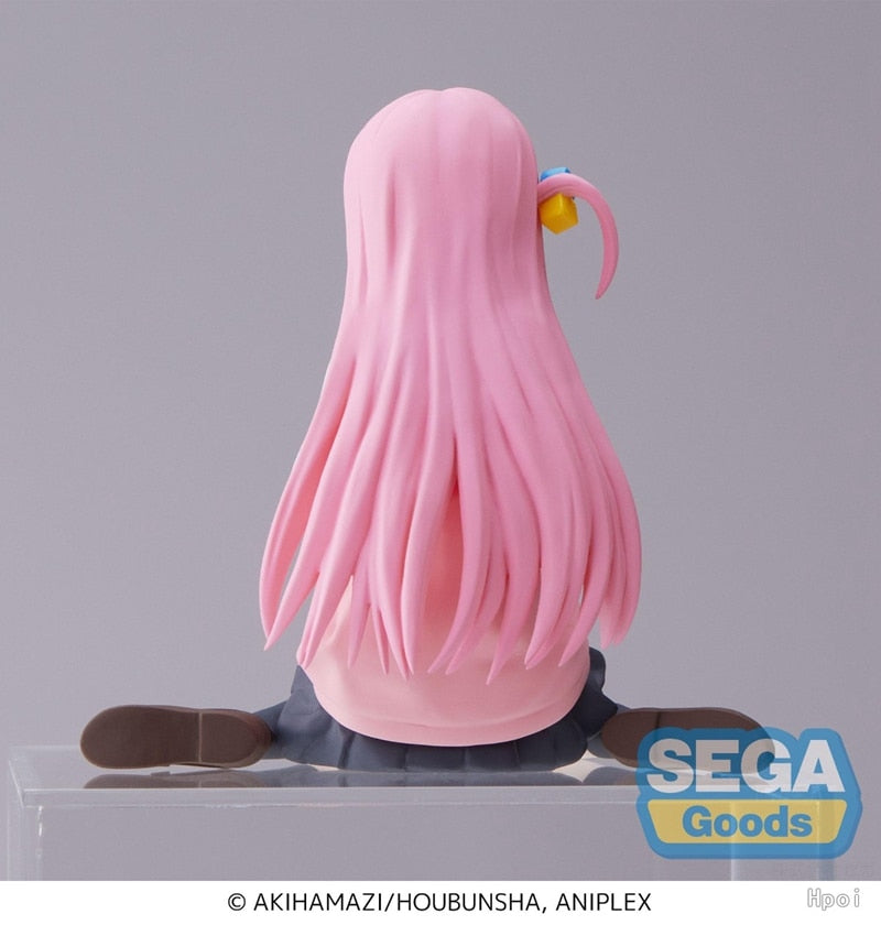 8CM Anime Figure Lonely Rock Goto Doku PVC Sitting Posture Pink Jacket Model Toys Gift Collection Desktop Ornaments