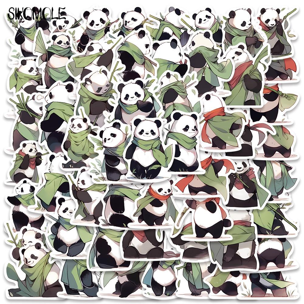 10/30/54PCS Cartoon Panda Hero Anime Stickers Bamboo Animals DIY Suitcase Skateboard Laptop Luggage Kid Graffiti Sticker Decals