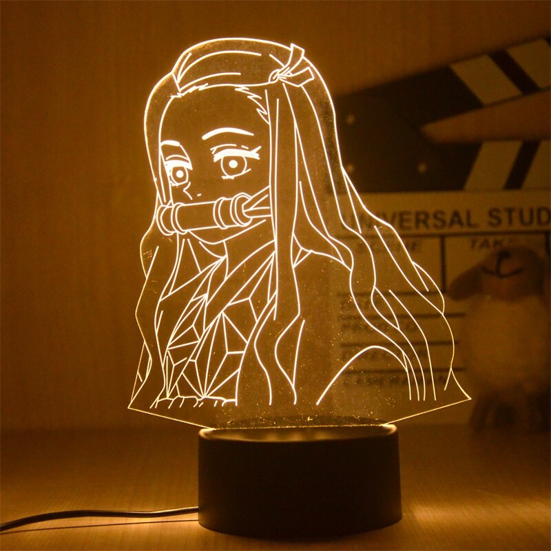 Anime Demon Slayer Figure 3D LED Night Light Kocho Kanae Figures Lamp for Bedroom Decor Child Kids Birthday Gift Warm light