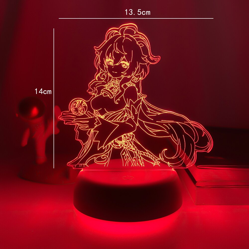 Acrylic Led Night Lamp Genshin Impact Ganyu Led Night Light Game