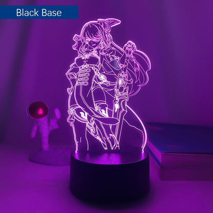 3d Led Night Light Lamp Genshin Impact Beidou Usb Battery Powered Usb Lamp Gawr Gura Game Room Decor Unique Gift for Gamer