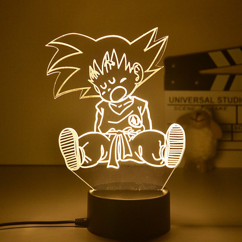 Dragon Ball Z 3D LED Night Light Anime Super Saiyan Son Goku Vegeta Night Table Lamp Toys for Kids Xmas Gift