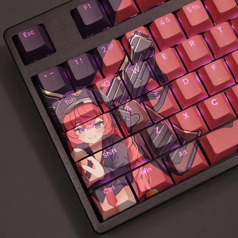 108 Keys/set Blue Archive Natsume Iroha Keycap PBT Backlit Keycaps Cartoon Anime Gaming Key Caps For ANSI 61 87 104 108 Keyboard