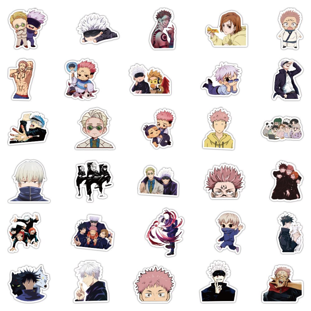 10/30/60PCS Jujutsu Kaisen Stickers Anime Decals Graffiti Sticker Kids Toys PVC Wateproof DIY Suitcase Phone Guitar Notebook