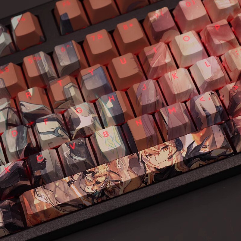 1 Set Arknights Nearl Keycap PBT Dye Subbed Backlit Keycaps Cartoon Anime Game Key Caps For 61 87 104 108 Layout Cherry Profile