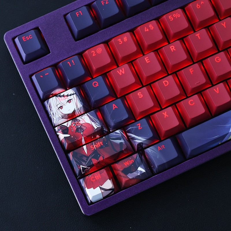 108 Keys PBT Dye Subbed Keycaps 2 Dimensional Cartoon Anime Gaming Key Caps Cherry Profile Backlit Keycap For Arknights Skadi