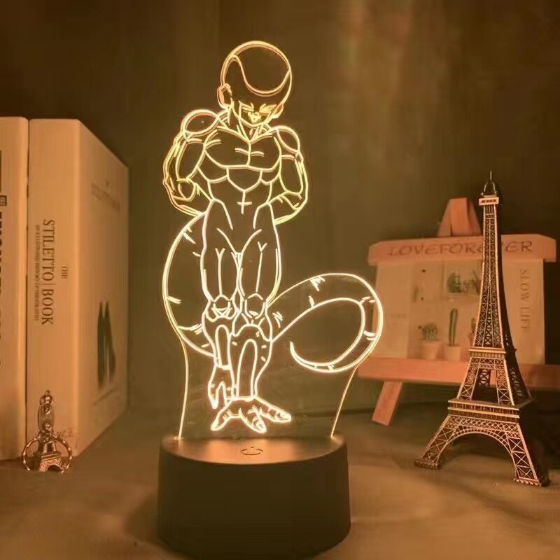 Dragon Ball Z Figure LED Night Light Vegeta Super Saiyan 3D Lamp Figure Goku Jiren Broly Warm white Table Lamp Toys Gifts