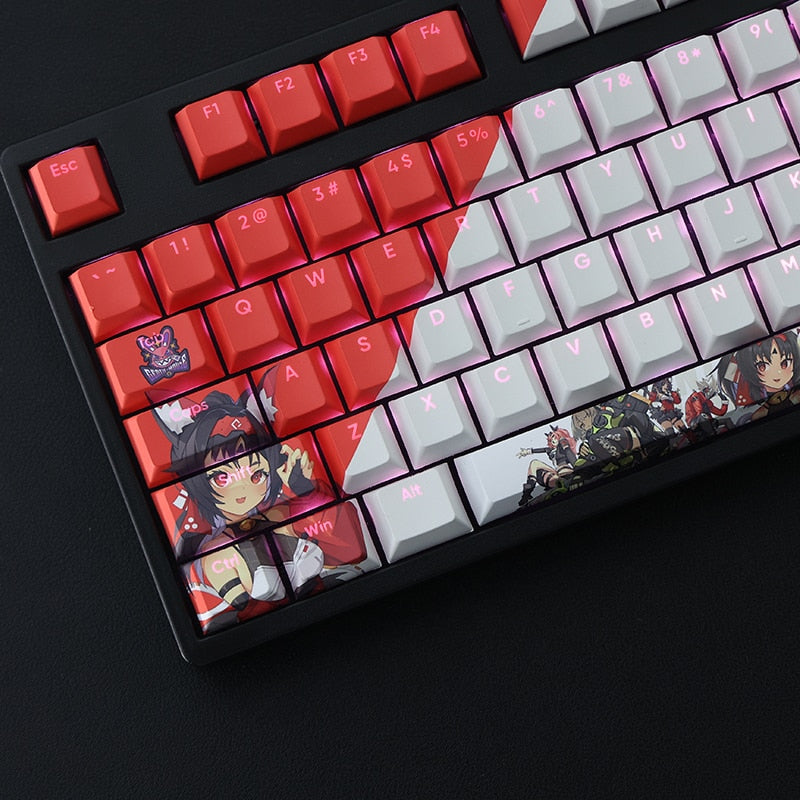 108 Keys PBT Dye Subbed Keycaps Cartoon Anime Gaming Key Caps Cherry Profile Backlit Keycap For Zenless Zone Zero Nekomiya Mana