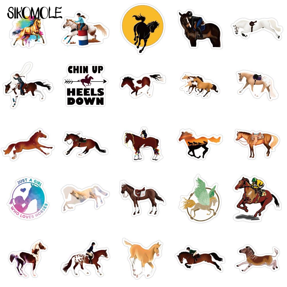 10/30/50PCS Horsemanship Stickers Horse Helmet Luggage Bicycle Notebook Laptop Motorcycle Skateboard Decals Graffiti Sticker F5