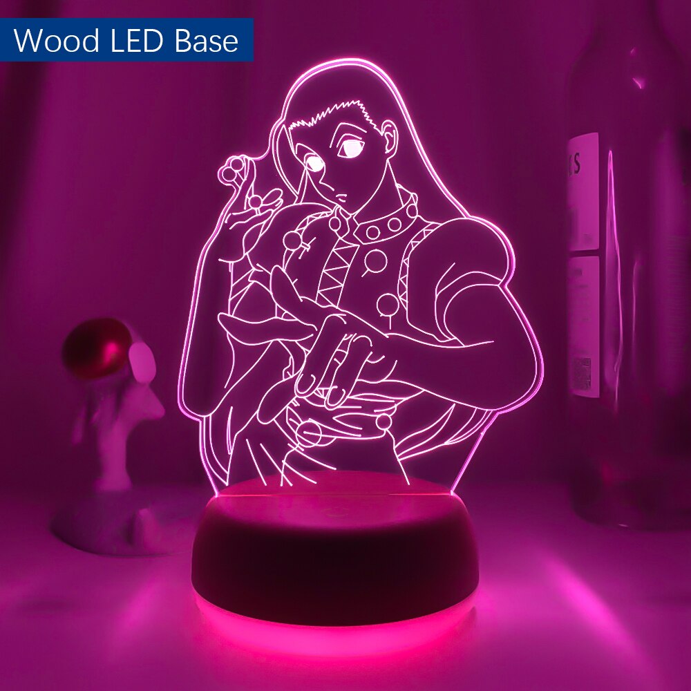 Acrylic Led Night Light Anime Hunter X Hunter Bedroom Decor Light for Kid Child Birthday Gift HXH Illumi Zoldyck Figure 3d Lamp