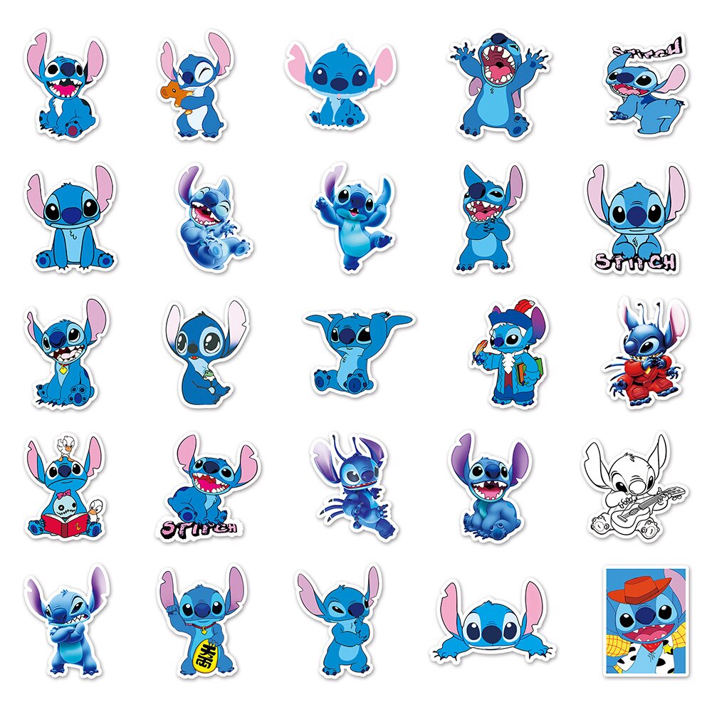 10/30/50pcs Cute Disney Stitch Stickers Cartoon Waterproof Decals DIY Luggage Phone Guitar Laptop Funny Graffiti Sticker Kid Toy