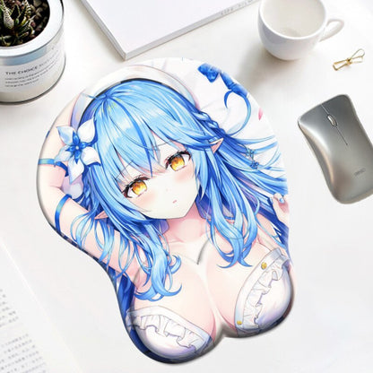 Hololive Yukihana Lamy 3D Oppai Silicone Gel Gaming Big Breast Boobs Mousepad with Wrist Rest Mouse Pad Cute Anime Desk Mat