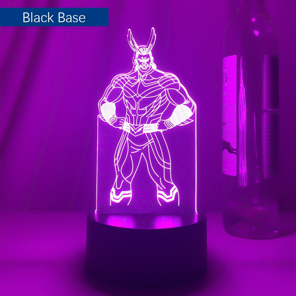 My Hero Academia All Might and Denki Kaminari Figure Led Night Light for Kids Child Birthday Gift Bedroom Colorful Table Lamps