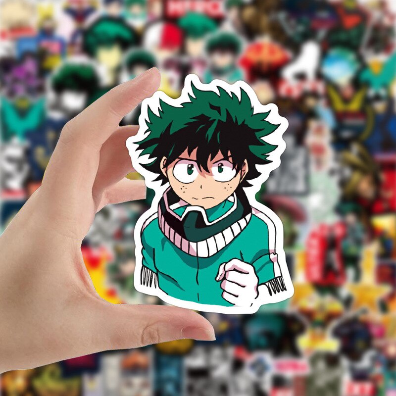 100pcs My Hero Academia Stickers Classic Japan Anime Sticker Modern Popular Laptop Luggage Car Skateboard Phone Decal