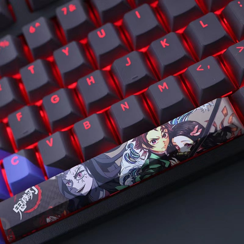 108 Keys/set Demon Slayer Kamado Nezuko Keycap PBT Dye Sub Backlit Keycaps Cartoon Anime Gaming Key Caps For ANSI 61 87 104 108