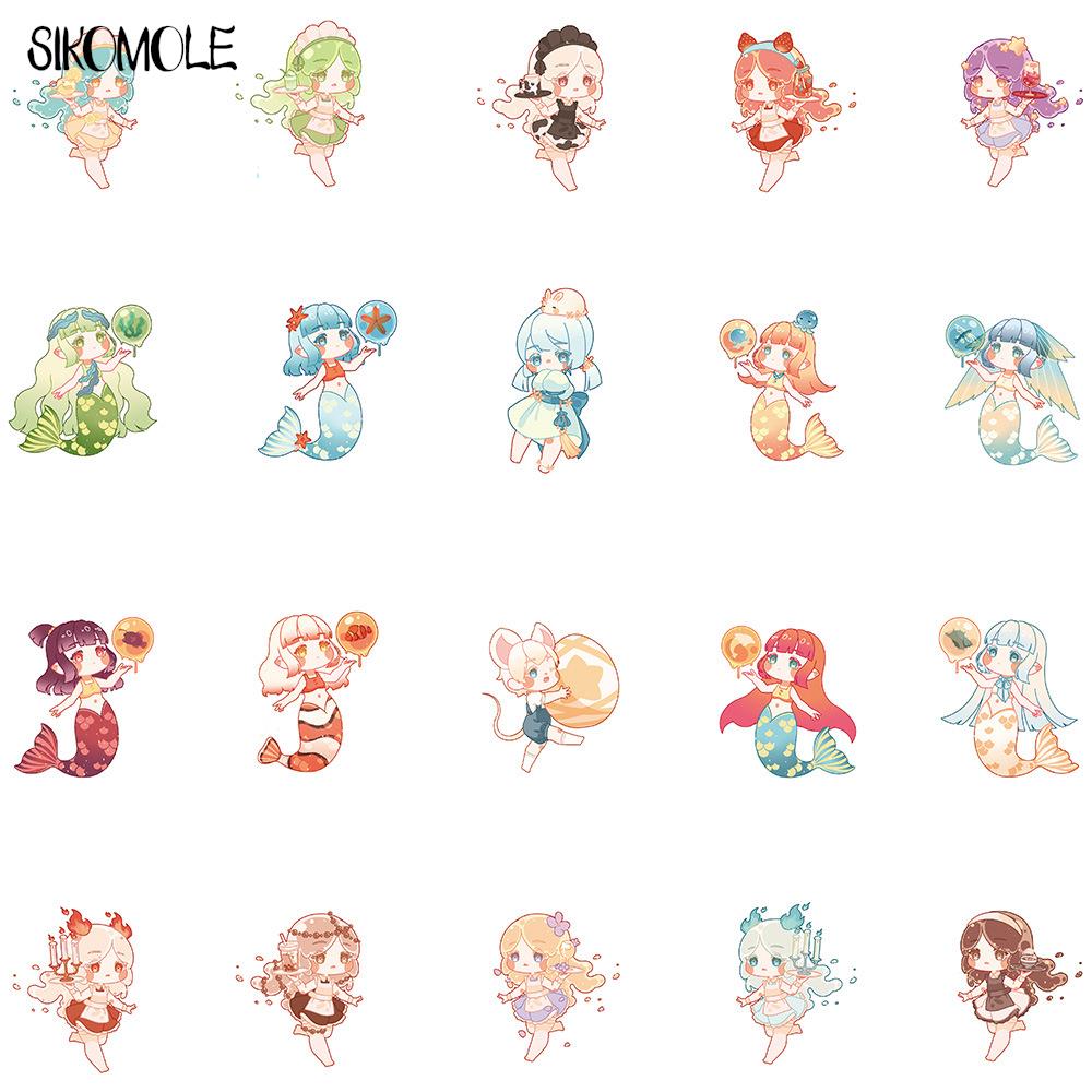 10/40pcs Version Q Cartoon Cute Little Girl Anime Stickers Kawaii DIY Laptop Motorcycle Graffiti Sticker Decals Kids Toys F5