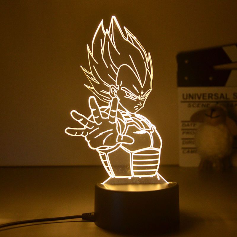 Dragon Ball Z 3D LED Night Light Anime Super Saiyan Son Goku Vegeta Night Table Lamp Toys for Kids Xmas Gift