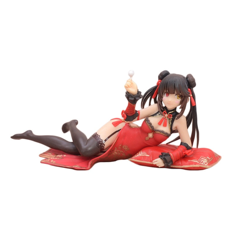 8CM Anime Figure Tokisaki Kurumi Japanese DATE A LIVE Sexy Cheongsam Lying Down Model Doll Toy Gift Collect Boxed Ornaments PVC