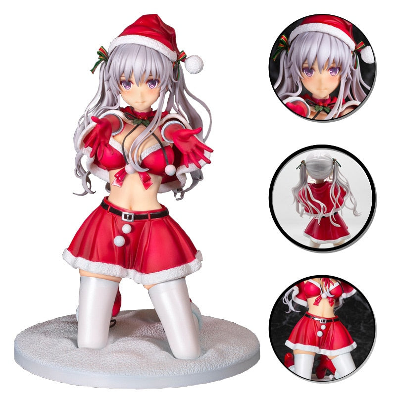 Anime Figure Hiiragi Snowflake Kneeling Pose Sexy Christmas Undressable Beauty Doll Collection Sculpture Gift PVC 19CM