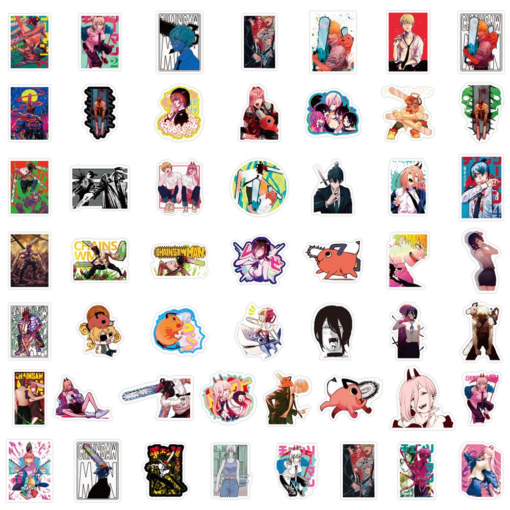 10/30/50PCS Anime Chainsaw Man Stickers Graffiti Decals DIY Laptop  Phone Computer Guitar Fridge Cartoon Sticker Kids Toy Gift