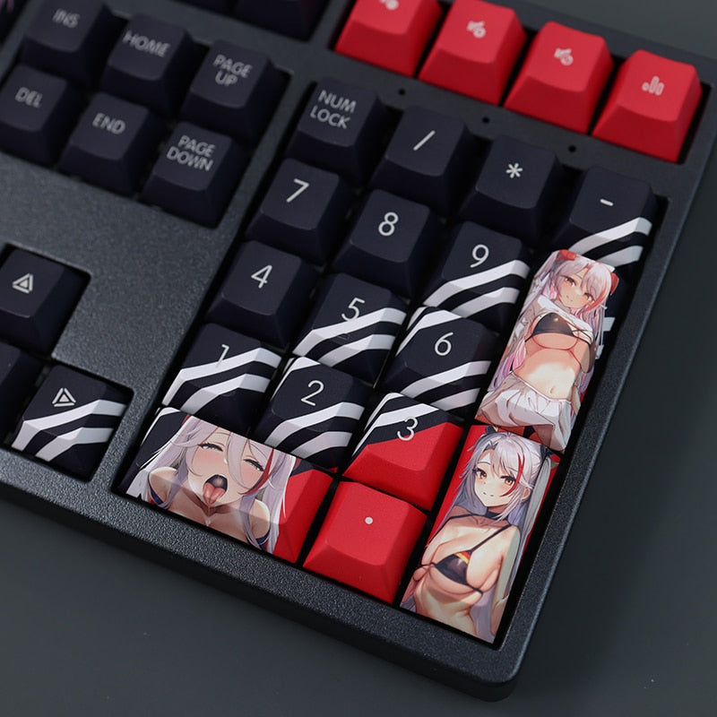 108 Keys/set Azur Lane Prinz Eugen Keycap PBT Dye Subbed Keycaps Anime Gaming Key Caps For ANSI 61 87 104 108 Keyboards