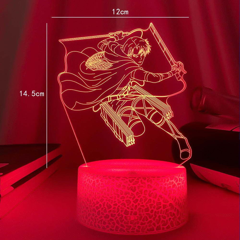 Newest Acrylic 3d Lamp Levi Ackerman Attack on Titan for Home Room Decor Light Child Gift Levi Ackerman LED Night Light Anime