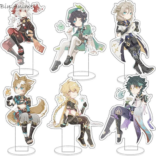 Anime Genshin Impact Scaramouche Venti Cosplay Acrylic Cute Figure Kaedehara Kazuha Xiao Stand Acrylic Stand Model Fans Gift