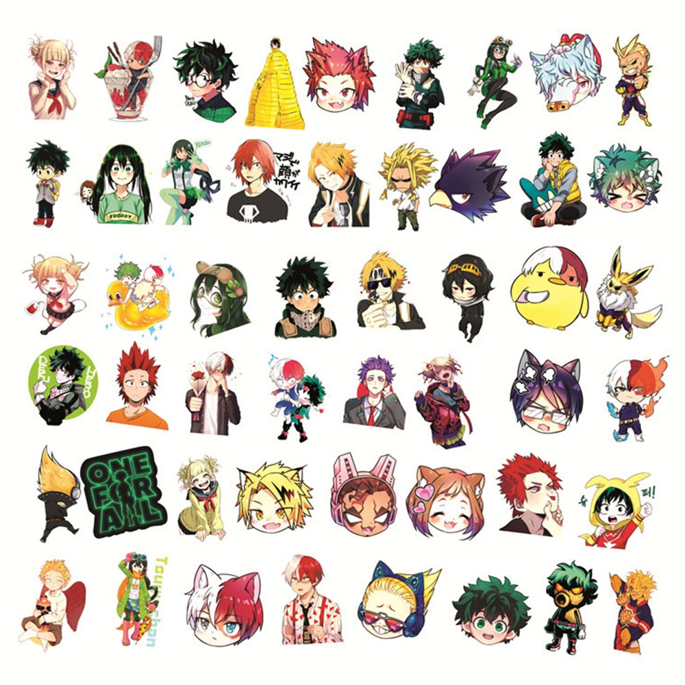 10/30/50PCS Anime My Hero Academia Stickers Waterproof PVC Funny Wall Decals DIY Laptop Wardrobe Luggage Phone Sticker Kids Toy