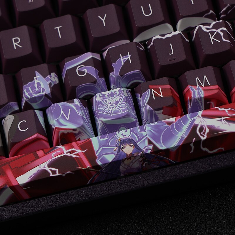 108 Keys PBT 5 Sides Dye Subbed Keycaps Anime Gaming Key Caps Cherry Profile Beelzebul Raiden Shogun Keycap For Genshin Impact