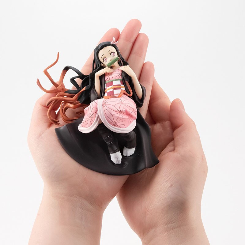 Mini Nezuko Figure Demon Slayer Kimetsu No Yaiba One More Palm Size Nezuko Kamado Chan Action Figure PVC Car Model Toys