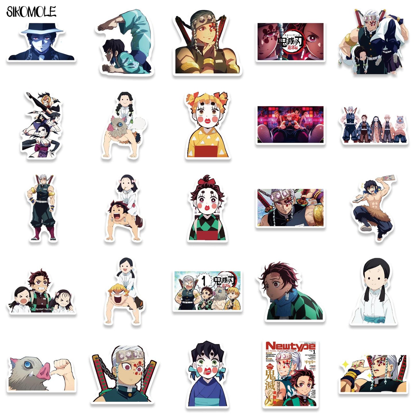 10/30/50PCS Anime Kimetsu no Yaiba: Yuukaku-hen Stickers Demon Slayer Guitar Luggage Suitcase DIY Classic Toys Decals Sticker F5