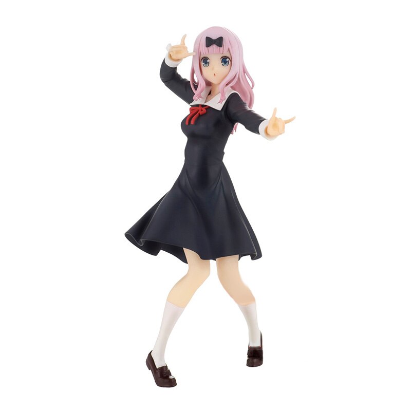 Anime Figure Kaguya-sama：Love Is War Fujiwara Chika Shinomiya Kaguya Pink Hair Black Dress Model Toy Gift Collection Ornaments