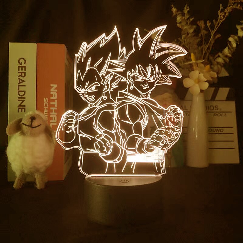 Dragon Ball Z 3D LED Night Light Anime Super Saiyan Son Goku Vegeta Night Table Lamp Toys for Kids Xmas Gift